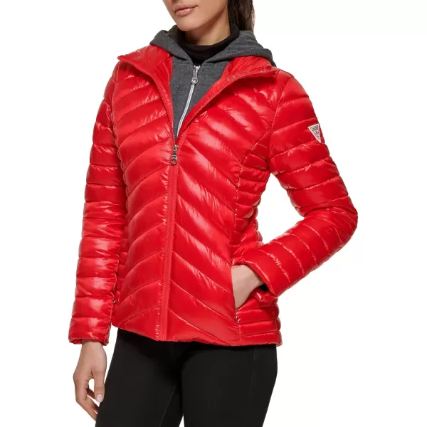 GUESS Womens Light Packable Jacket Quilted Transitional PufferQuilted 1fr