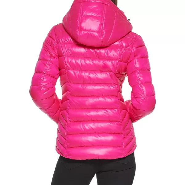 GUESS Womens MidWeight Hooded JacketHot Pink