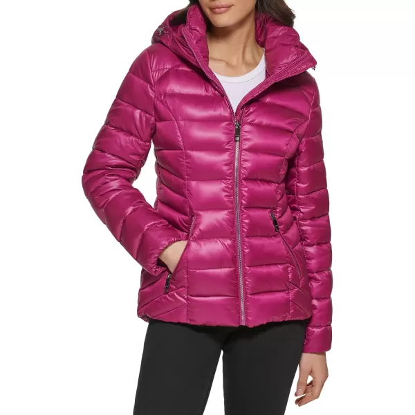 GUESS Womens MidWeight Hooded JacketMagenta