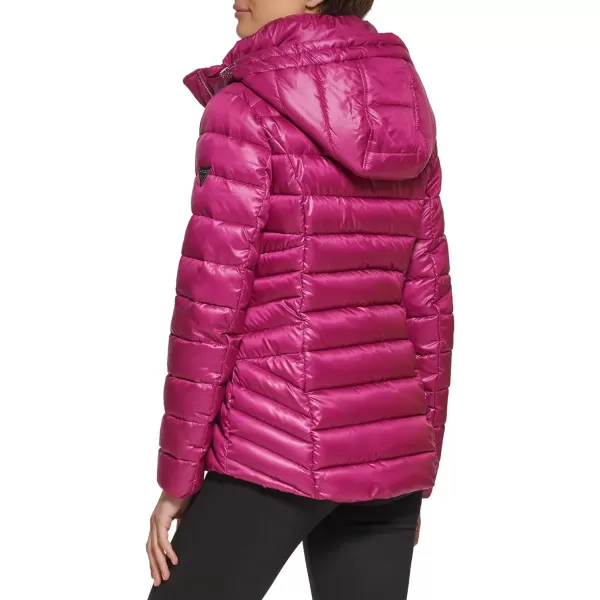 GUESS Womens MidWeight Hooded JacketMagenta