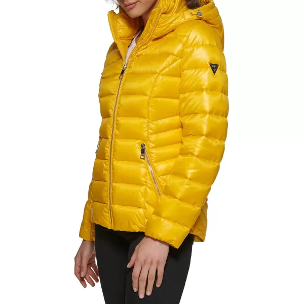 GUESS Womens MidWeight Hooded JacketNeon Yellow