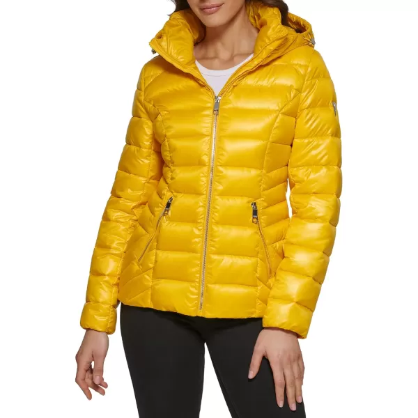 GUESS Womens MidWeight Hooded JacketNeon Yellow