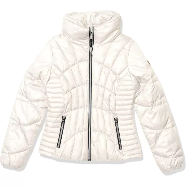 GUESS Womens Midweight Puffer JacketCream