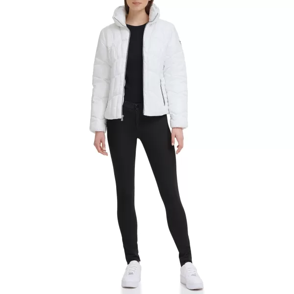 GUESS Womens Midweight Puffer JacketCream