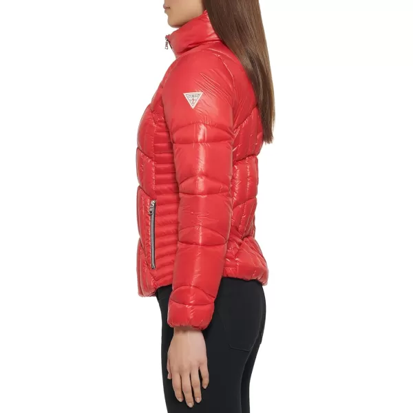 GUESS Womens Midweight Puffer JacketFire Red