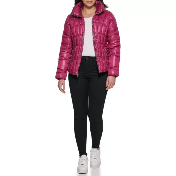 GUESS Womens Midweight Puffer JacketMagenta