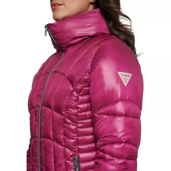 GUESS Womens Midweight Puffer JacketMagenta