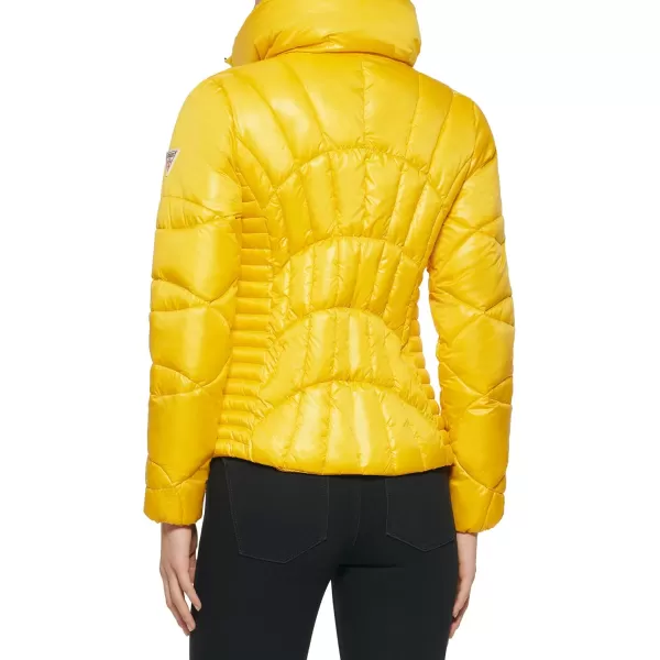 GUESS Womens Midweight Puffer JacketNeon Yellow