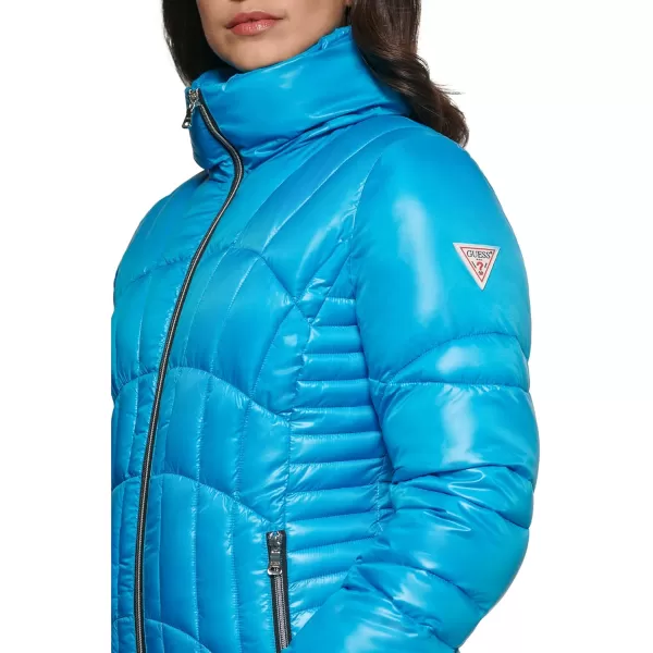 GUESS Womens Midweight Puffer JacketSky