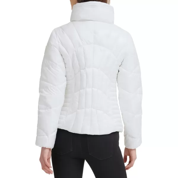 GUESS Womens Quilted Puffer JacketCream