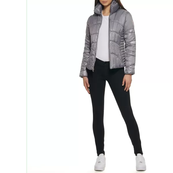 GUESS Womens Quilted Puffer JacketGrey