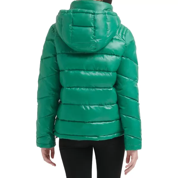 GUESS Womens Quilted Puffer JacketKelly Green