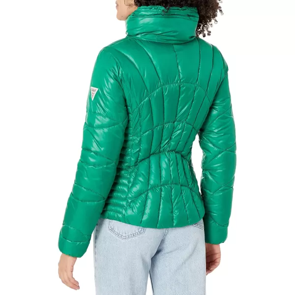 GUESS Womens Quilted Puffer JacketKelly Green