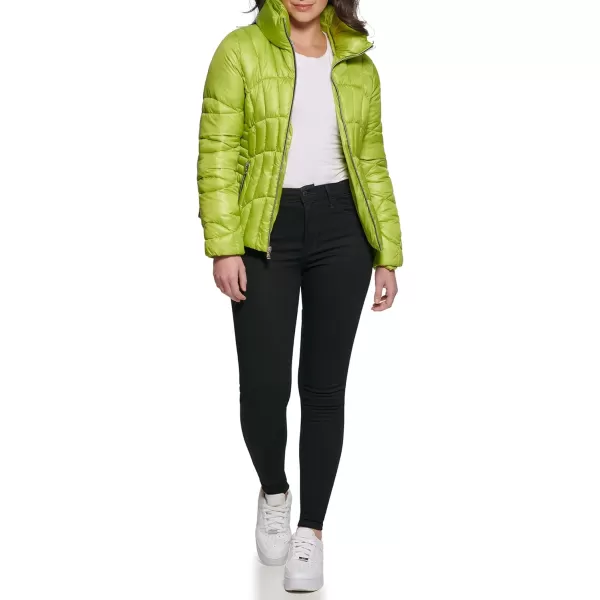 GUESS Womens Quilted Puffer JacketLime