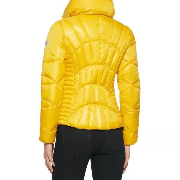 GUESS Womens Quilted Puffer JacketNeon Yellow