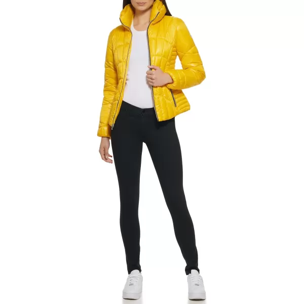 GUESS Womens Quilted Puffer JacketNeon Yellow