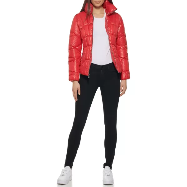 GUESS Womens Quilted Puffer JacketRed