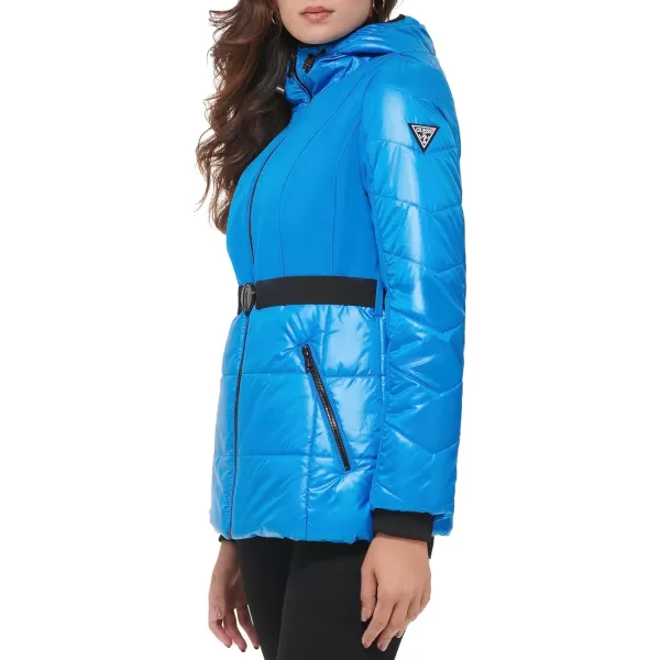 GUESS Womens Softshell CoatBelted Aqua