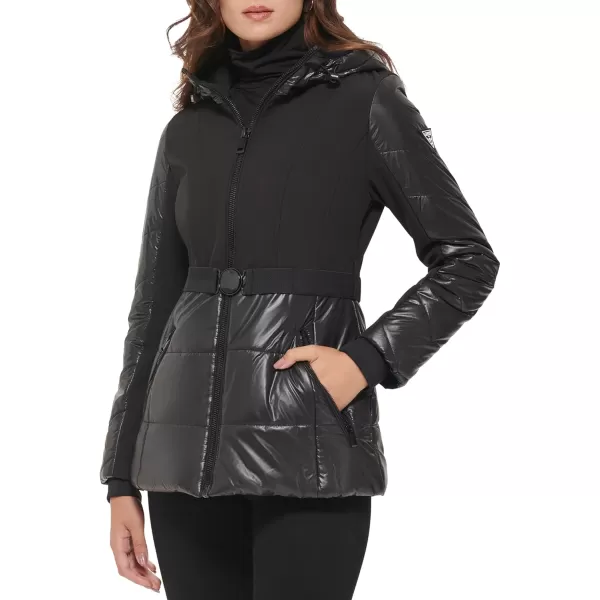 GUESS Womens Softshell CoatBelted Black