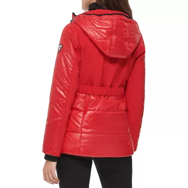 GUESS Womens Softshell CoatBelted Chili