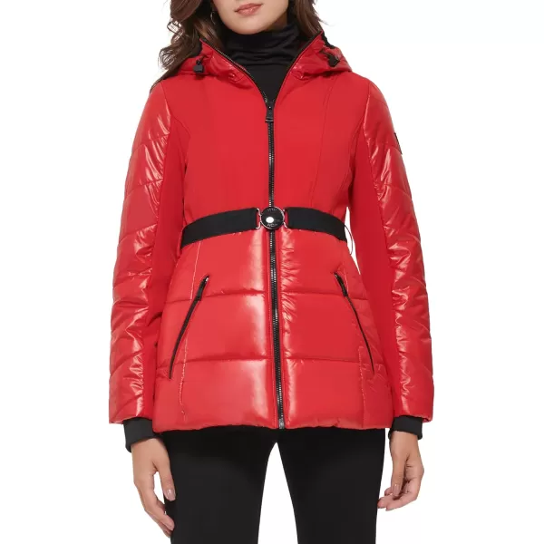 GUESS Womens Softshell CoatBelted Chili