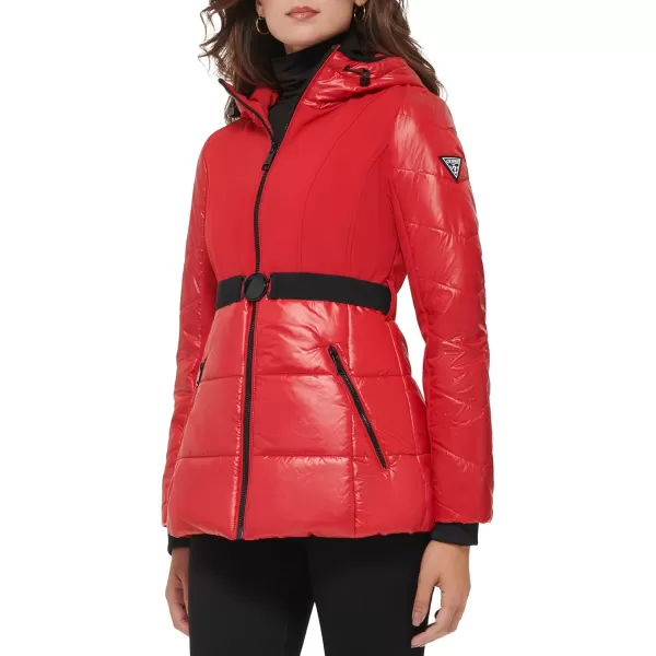 GUESS Womens Softshell CoatBelted Chili