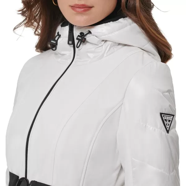 GUESS Womens Softshell CoatBelted White