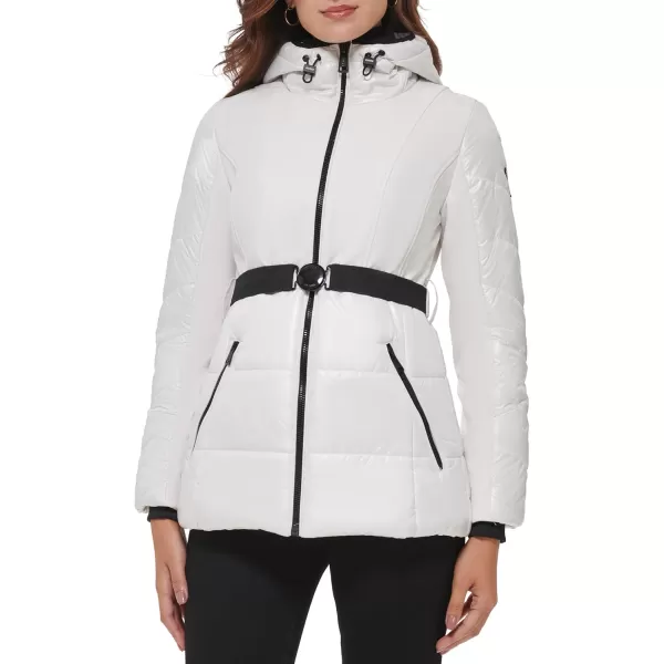 GUESS Womens Softshell CoatBelted White