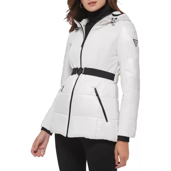 GUESS Womens Softshell CoatBelted White