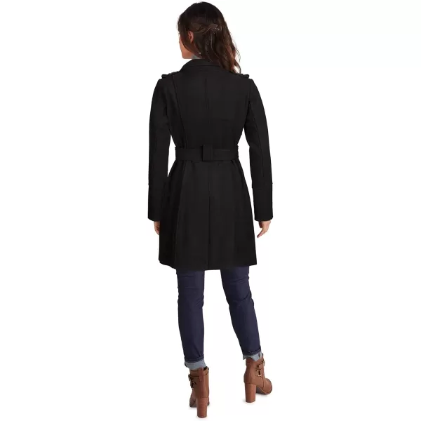 GUESS Wool Jackets for Women MidWeight Coat with Adjustable BeltBlack