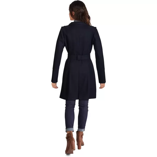 GUESS Wool Jackets for Women MidWeight Coat with Adjustable BeltNavy