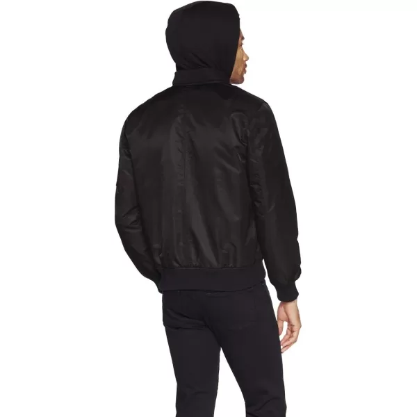 GUESS mens Hooded Bomber JacketBlack