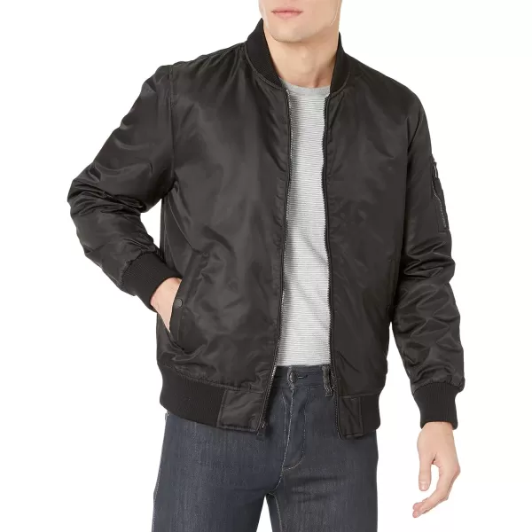 GUESS mens Hooded Bomber JacketBlack