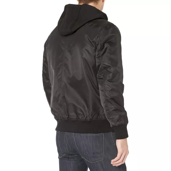 GUESS mens Hooded Bomber JacketBlack