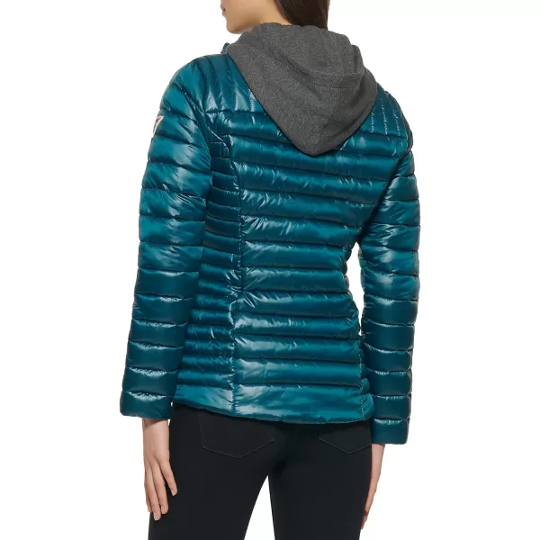 GUESS womens Light Packable Jacket Quilted Transitional PufferEmerald