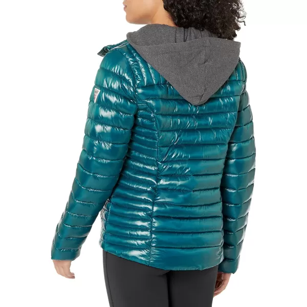 GUESS womens Light Packable Jacket Quilted Transitional PufferEmerald