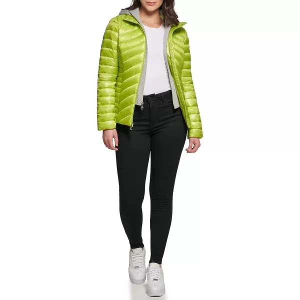 GUESS womens Light Packable Jacket Quilted Transitional PufferLime