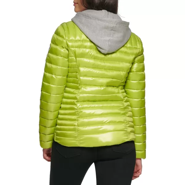 GUESS womens Light Packable Jacket Quilted Transitional PufferLime