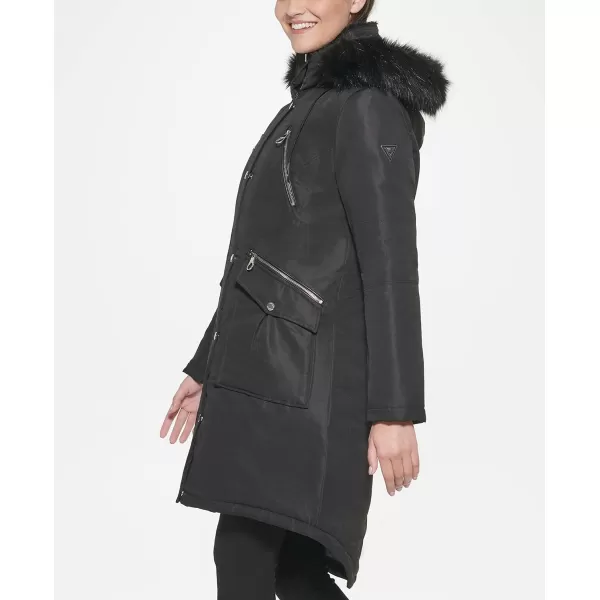 GUESS womens Long Anorak CoatBlack
