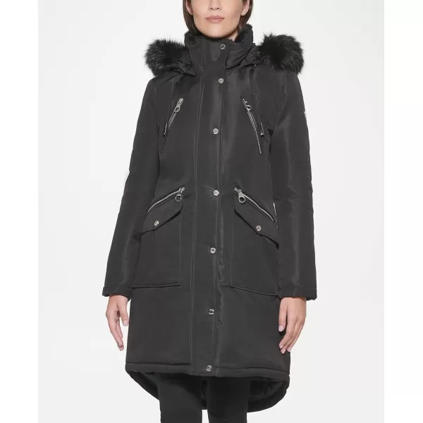 GUESS womens Long Anorak CoatBlack