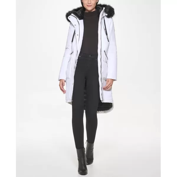 GUESS womens Long Anorak CoatWhite