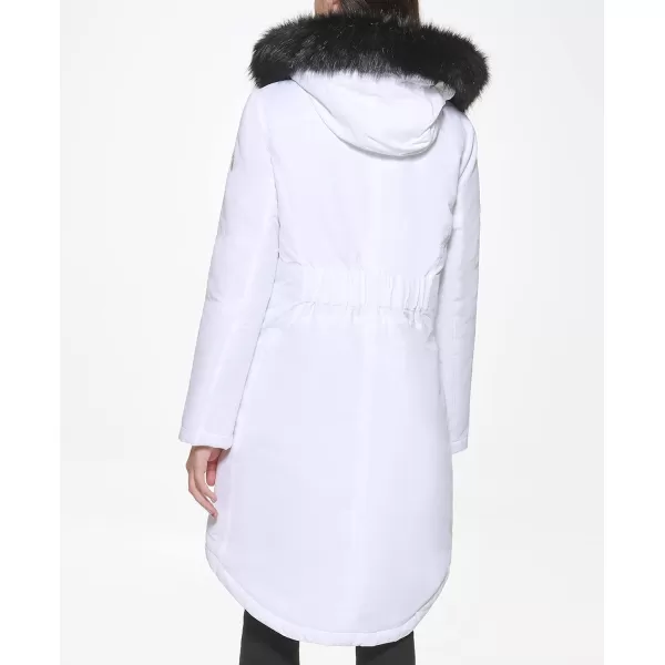 GUESS womens Long Anorak CoatWhite