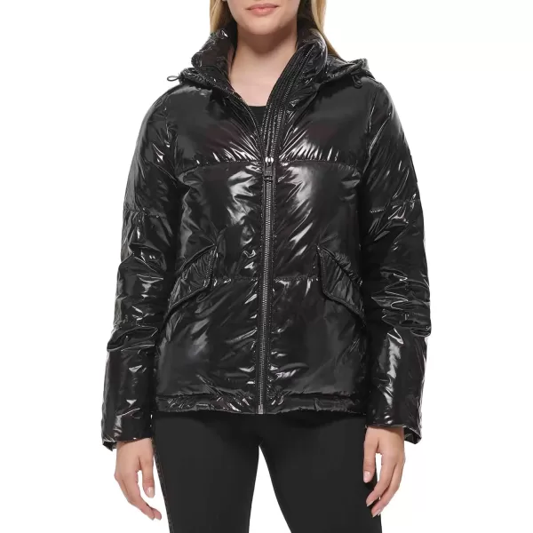 Karl Lagerfeld Paris Womens Adjustable Hem JacketBlack