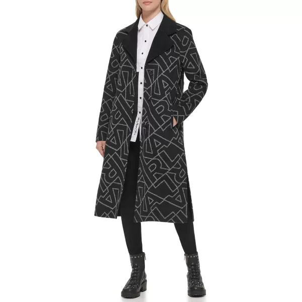 Karl Lagerfeld Paris Womens Collared Wool JacketBlack