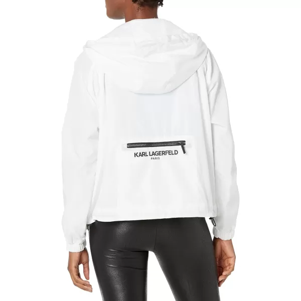 Karl Lagerfeld Paris Womens Hooded BomberWhite