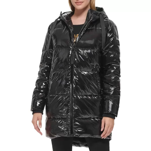 Karl Lagerfeld Paris Womens Hooded JacketBlack