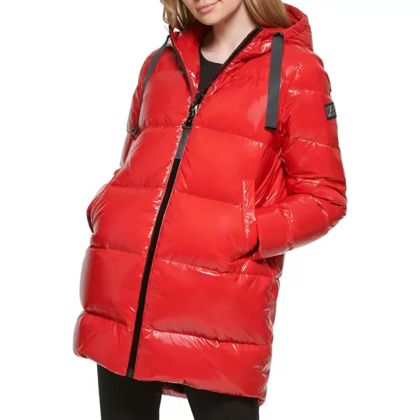 Karl Lagerfeld Paris Womens Hooded JacketScarlet