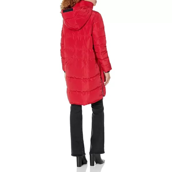 Karl Lagerfeld Paris Womens Knit Cuff Hooded JacketRed