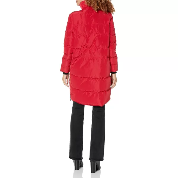 Karl Lagerfeld Paris Womens Knit Cuff Hooded JacketRed