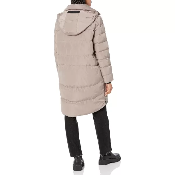 Karl Lagerfeld Paris Womens Knit Cuff Hooded JacketSand